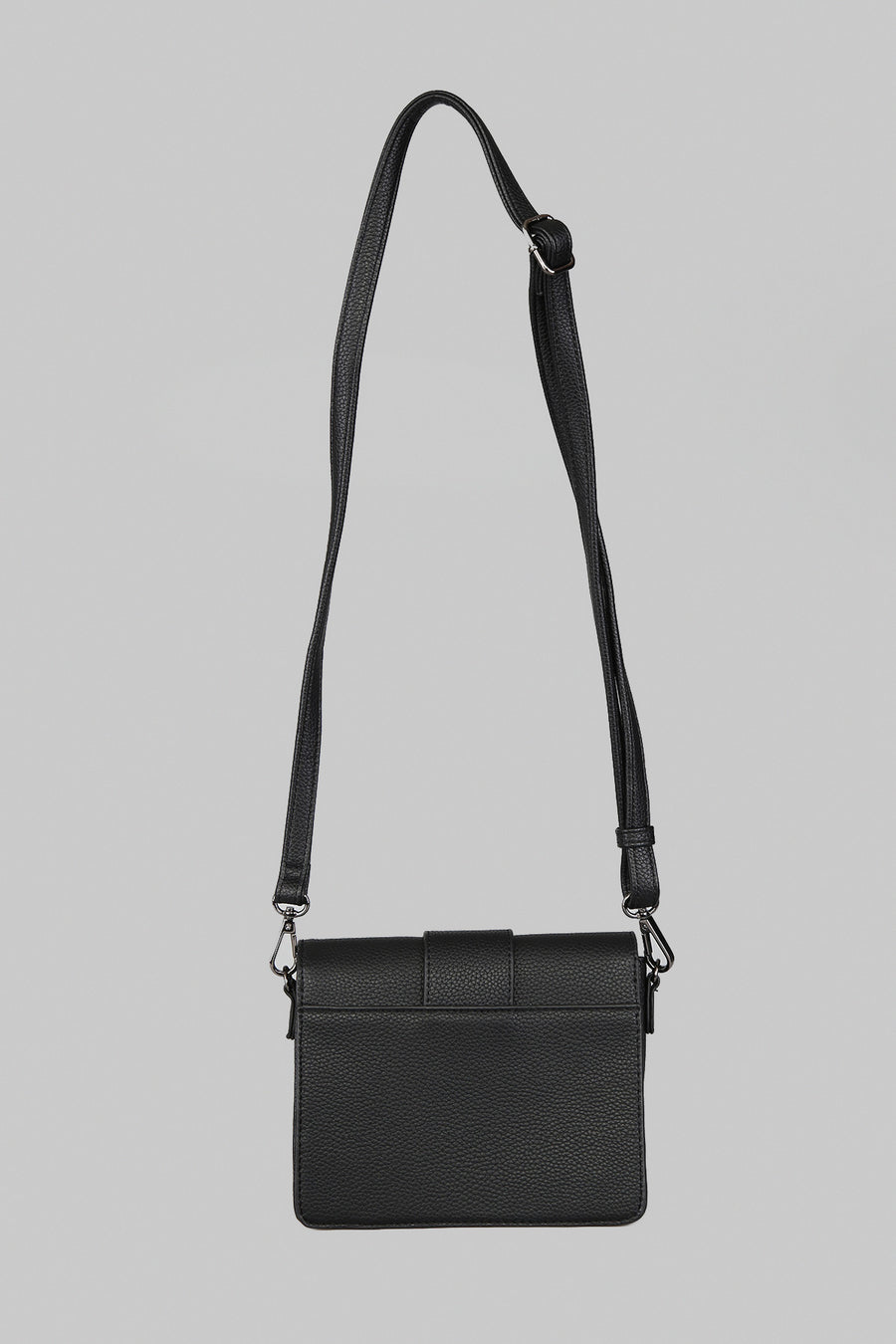 Women's Black Synthetic Leather Crossbody Bag