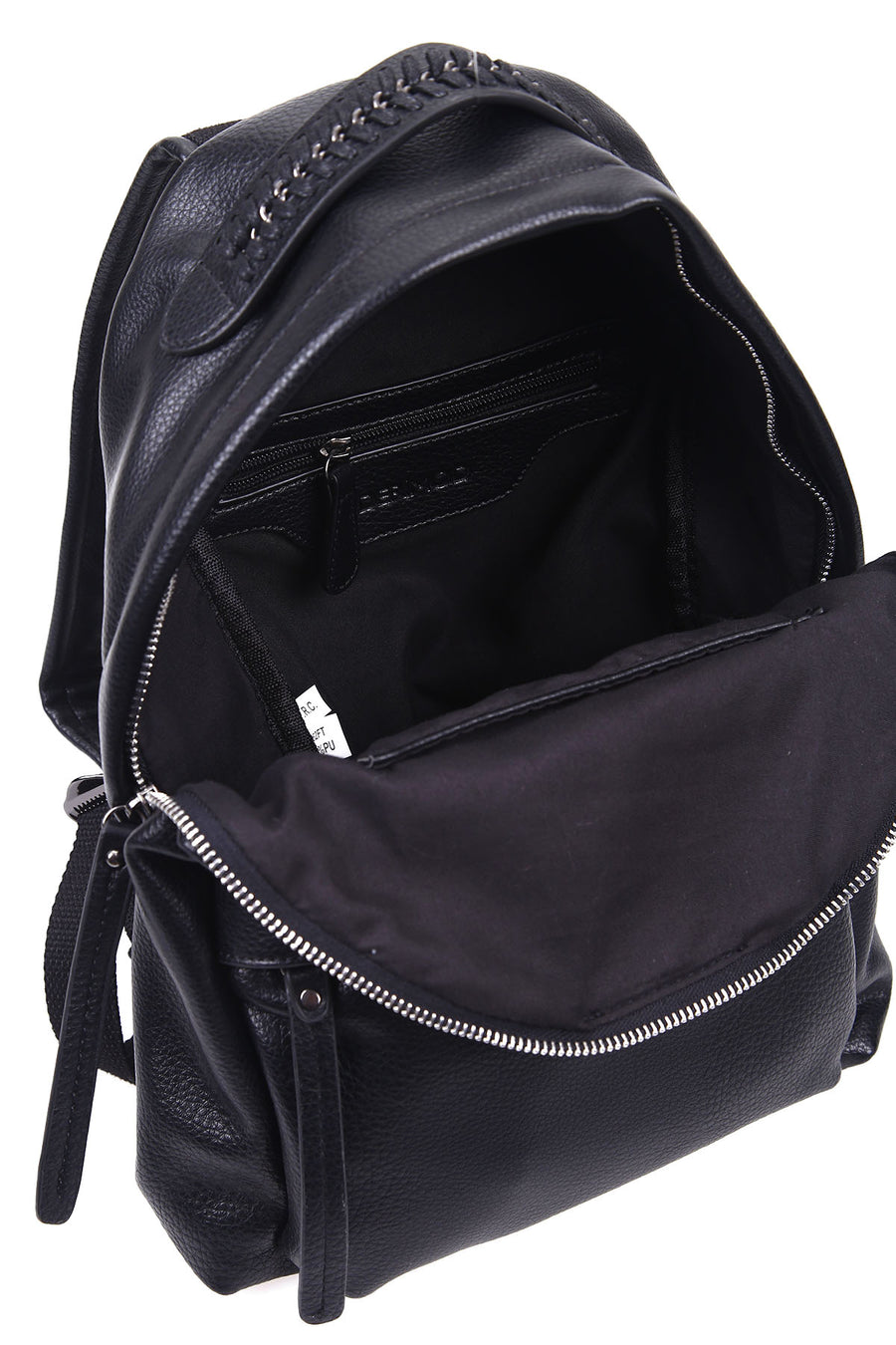 Women's Black Synthetic Leather Crossbody Bag