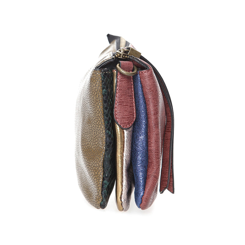 Women's Red Synthetic Leather Crossbody Bag