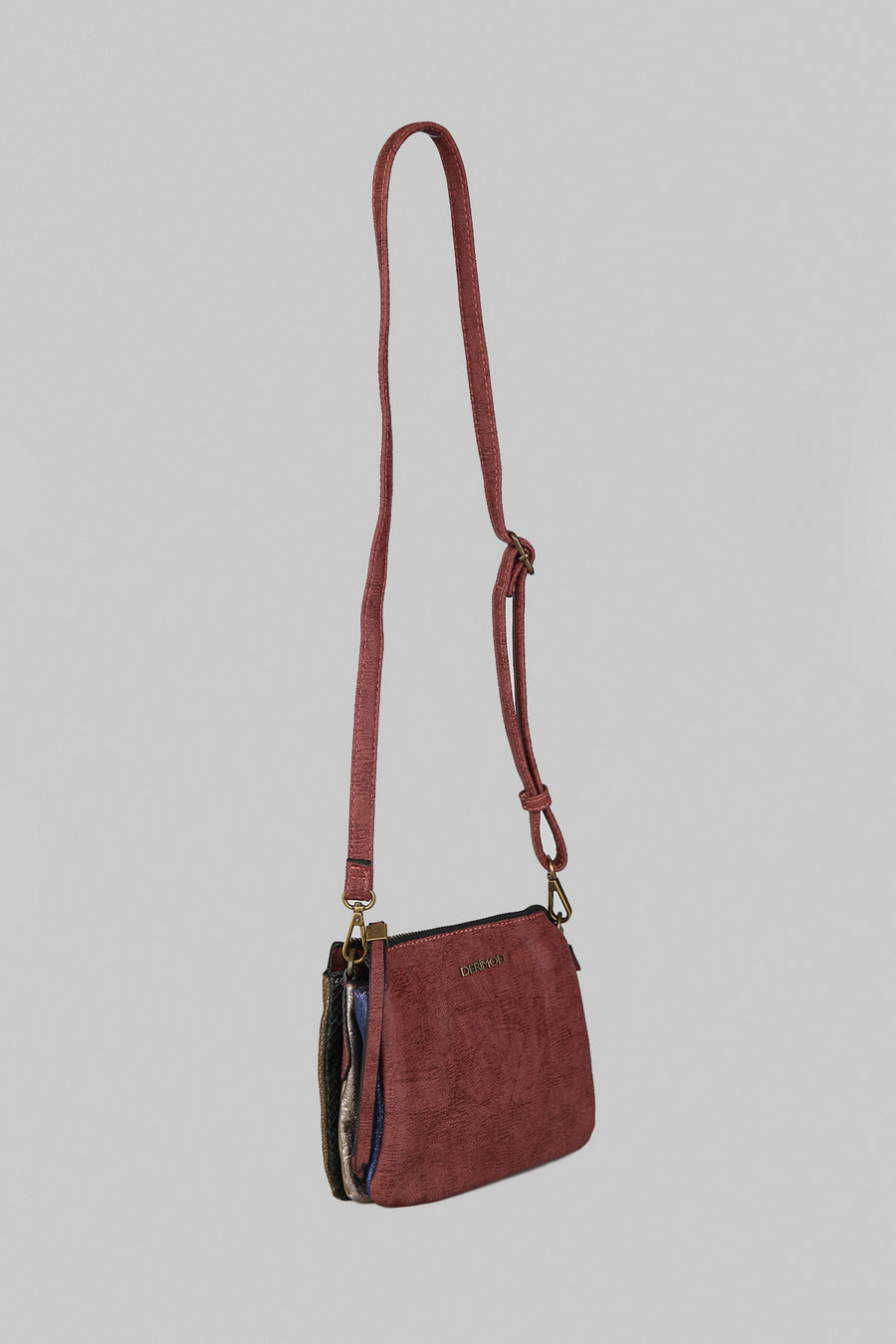 Women's Red Synthetic Leather Crossbody Bag