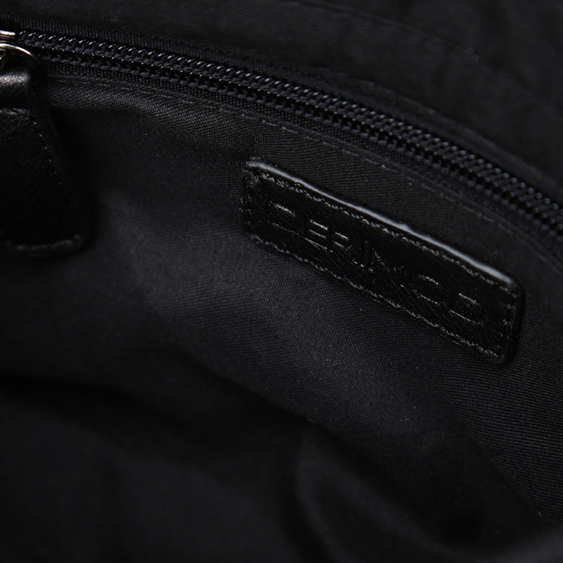 Women's Black Synthetic Leather Crossbody Bag