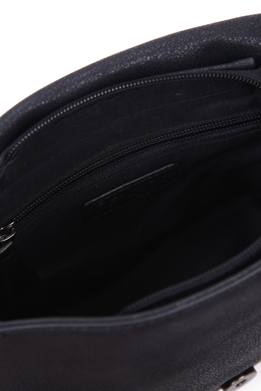 Women's Black Synthetic Leather Crossbody Bag