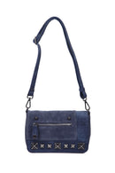 Women's Blue Synthetic Leather Crossbody Bag | Derimod