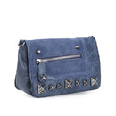 Women's Blue Synthetic Leather Crossbody Bag | Derimod