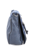 Women's Blue Synthetic Leather Crossbody Bag | Derimod