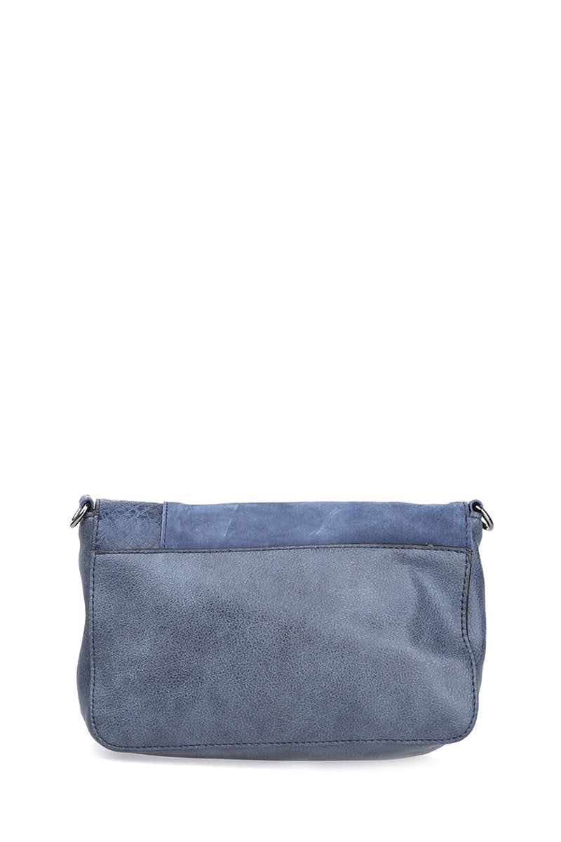 Women's Blue Synthetic Leather Crossbody Bag