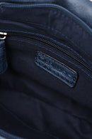 Women's Blue Synthetic Leather Crossbody Bag | Derimod