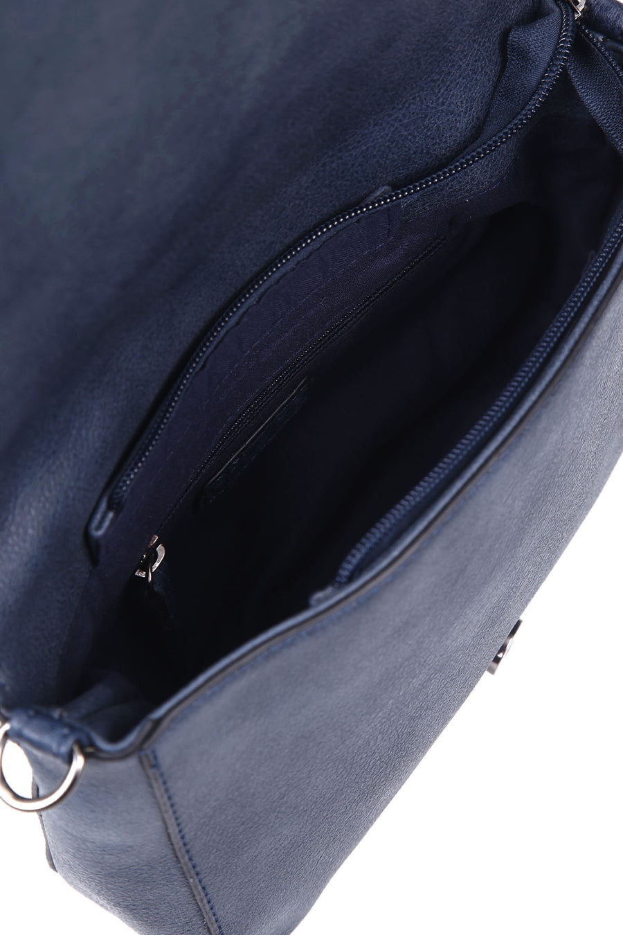 Women's Blue Synthetic Leather Crossbody Bag