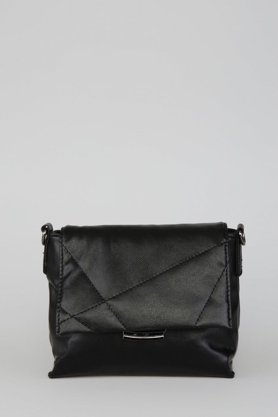 Women's Black Synthetic Leather Crossbody Bag