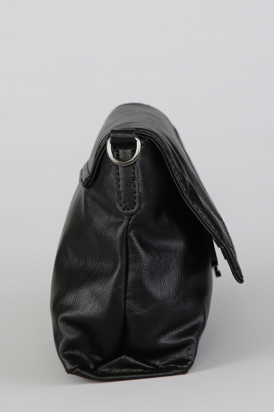 Women's Black Synthetic Leather Crossbody Bag