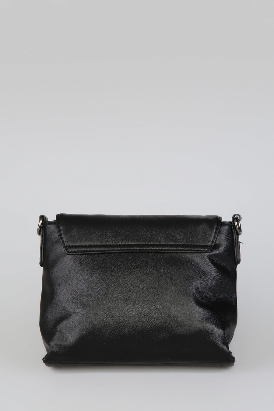 Women's Black Synthetic Leather Crossbody Bag