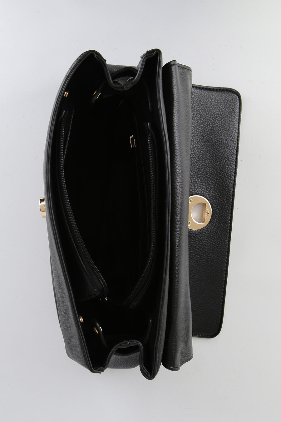 Women's Black Synthetic Leather Shoulder Bag