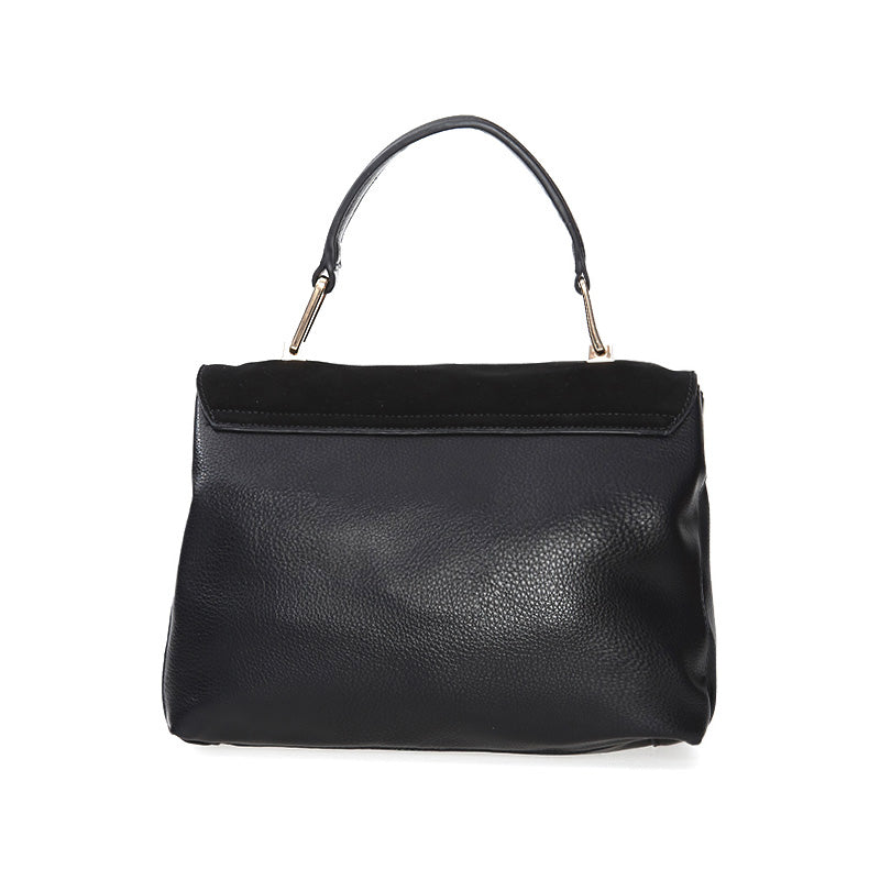 Women's Black Synthetic Leather Shoulder Bag