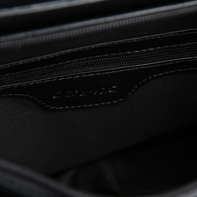 Women's Black Synthetic Leather Shoulder Bag