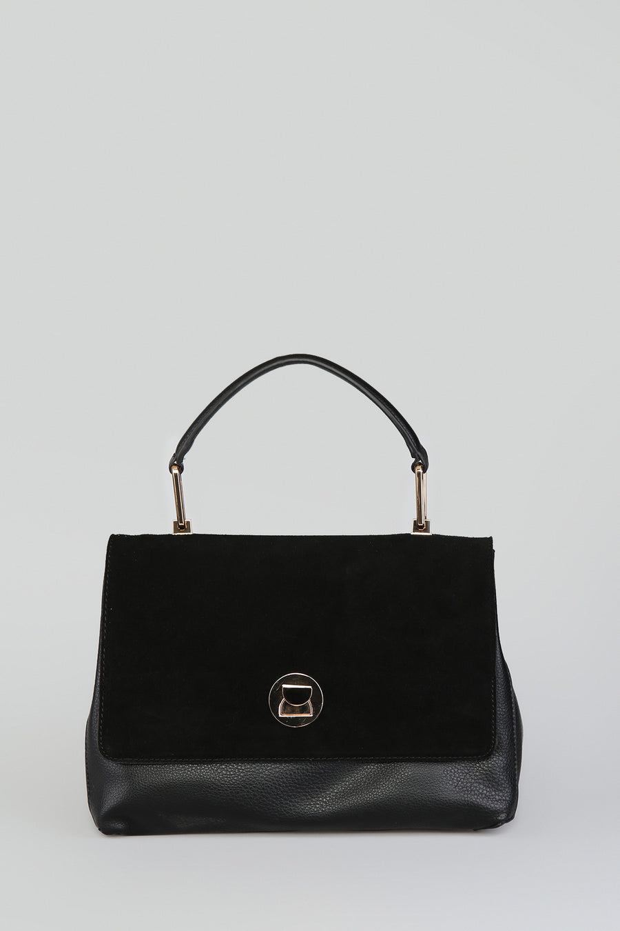 Women's Black Synthetic Leather Shoulder Bag