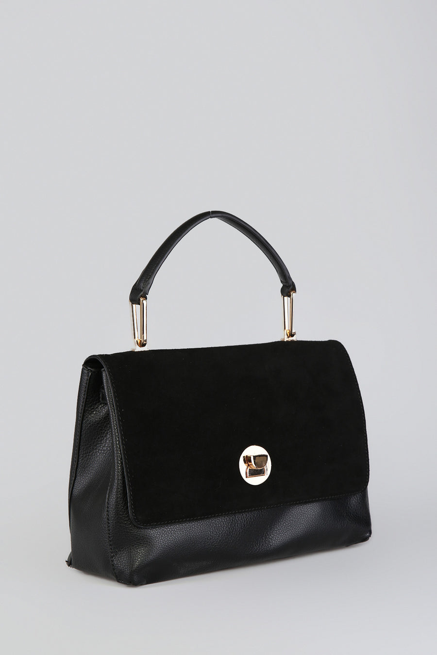 Women's Black Synthetic Leather Shoulder Bag