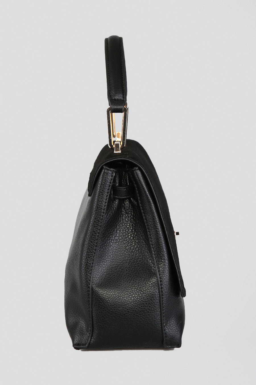Women's Black Synthetic Leather Shoulder Bag