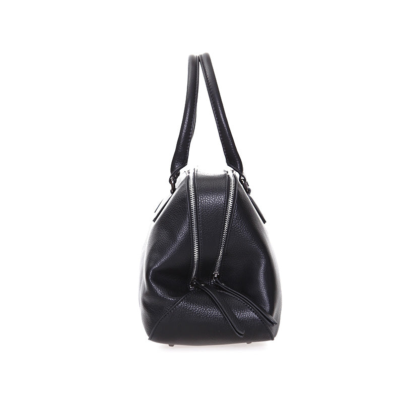 Women's Black Synthetic Leather Bag