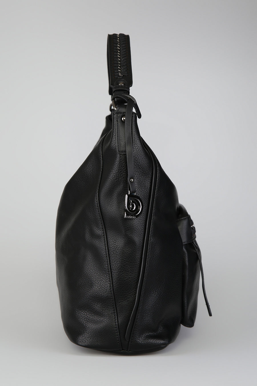 Women's Black Synthetic Leather Shoulder Bag