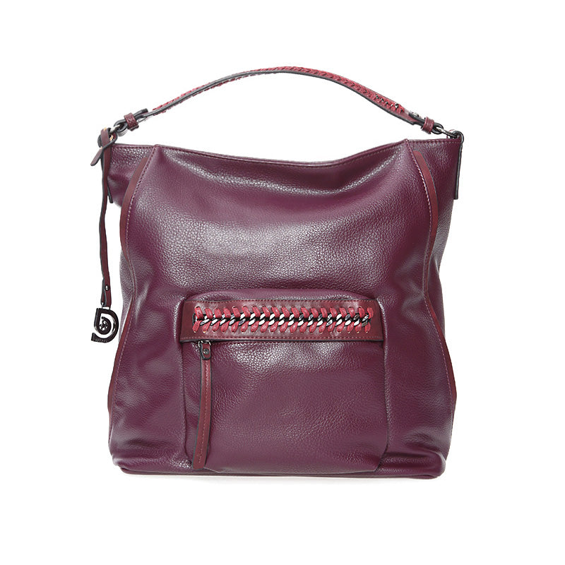 Women's Burgundy Synthetic Leather Shoulder Bag 17WBD2641FT | Derimod