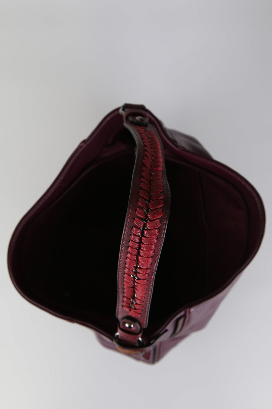 Women's Burgundy Synthetic Leather Shoulder Bag