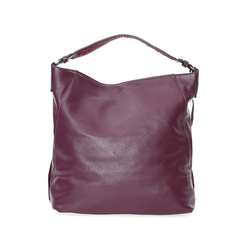 Women's Burgundy Synthetic Leather Shoulder Bag