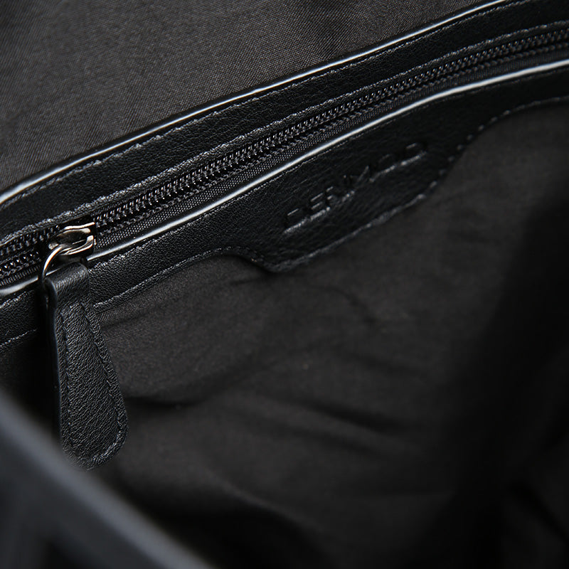 Women's Black Synthetic Leather Shoulder Bag