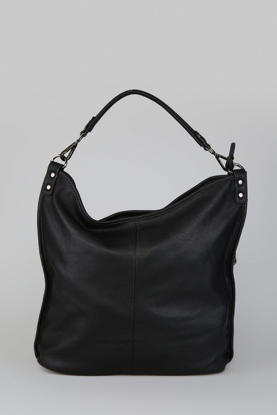 Women's Black Synthetic Leather Shoulder Bag