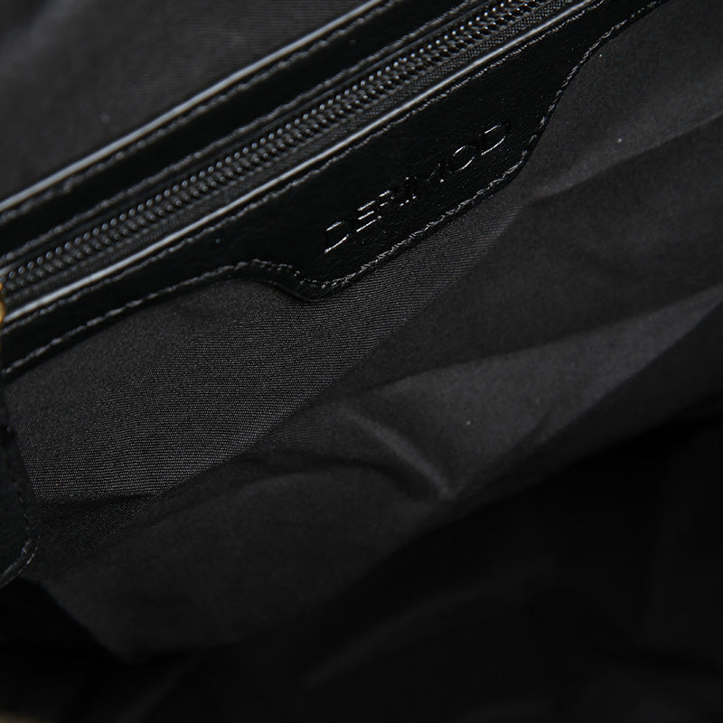 Women's Black Synthetic Leather Shoulder Bag