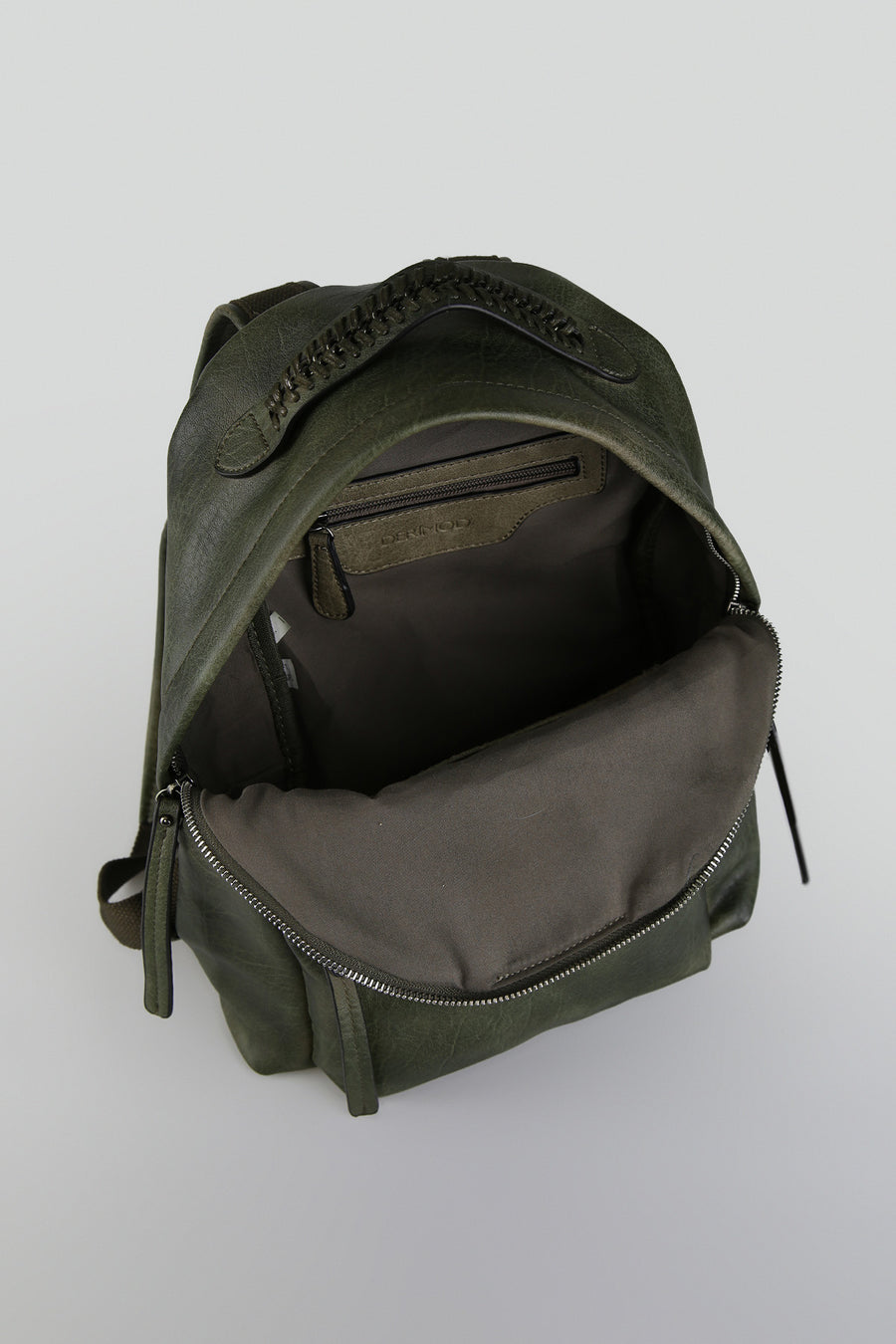Women's Green Synthetic Leather Backpack