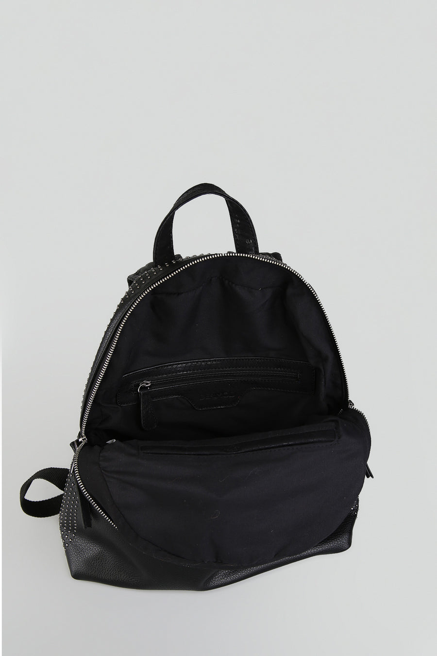 Women's Black Synthetic Leather Backpack