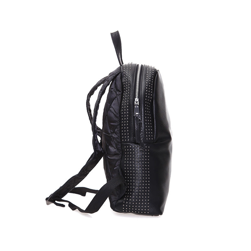 Women's Black Synthetic Leather Backpack