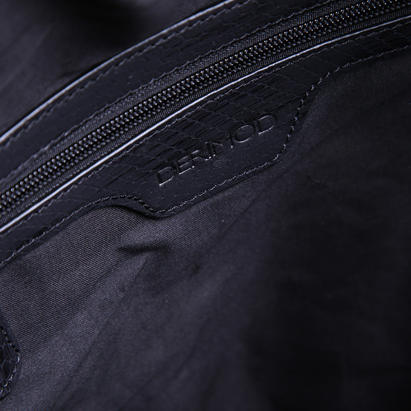 Women's Black Synthetic Leather Backpack