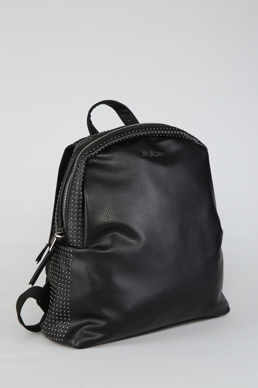 Women's Black Synthetic Leather Backpack