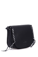 Women's Black Synthetic Leather Crossbody Bag | Derimod
