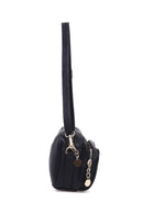 Women's Black Synthetic Leather Crossbody Bag | Derimod