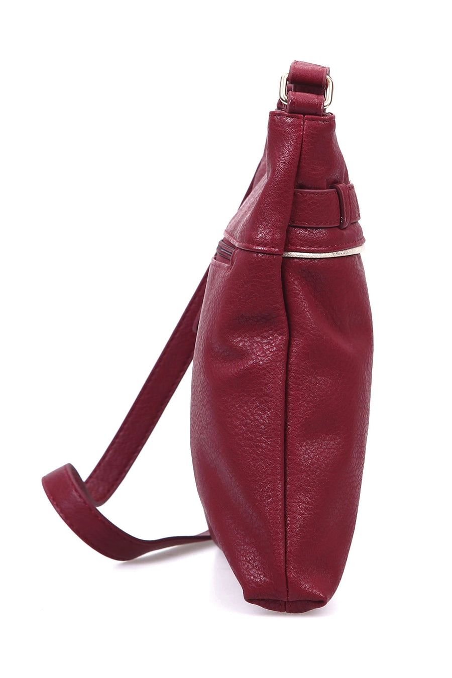 Women's Burgundy Synthetic Leather Crossbody Bag