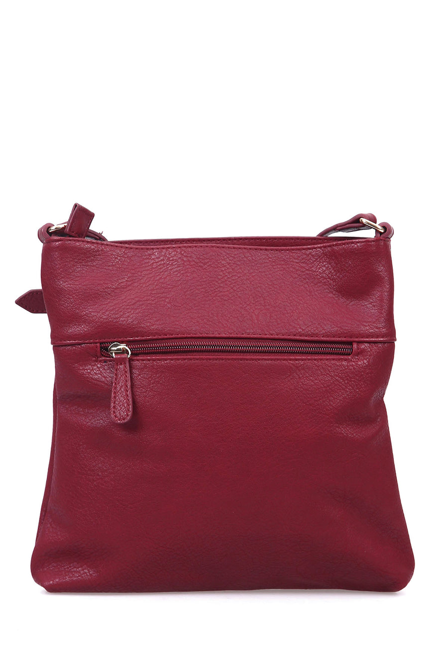 Women's Burgundy Synthetic Leather Crossbody Bag