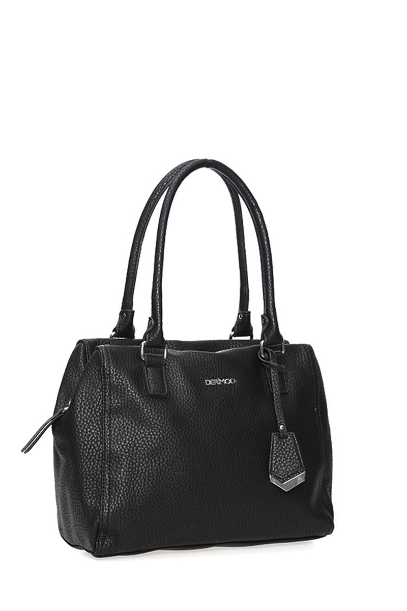 Women's Black Synthetic Leather Shoulder Bag