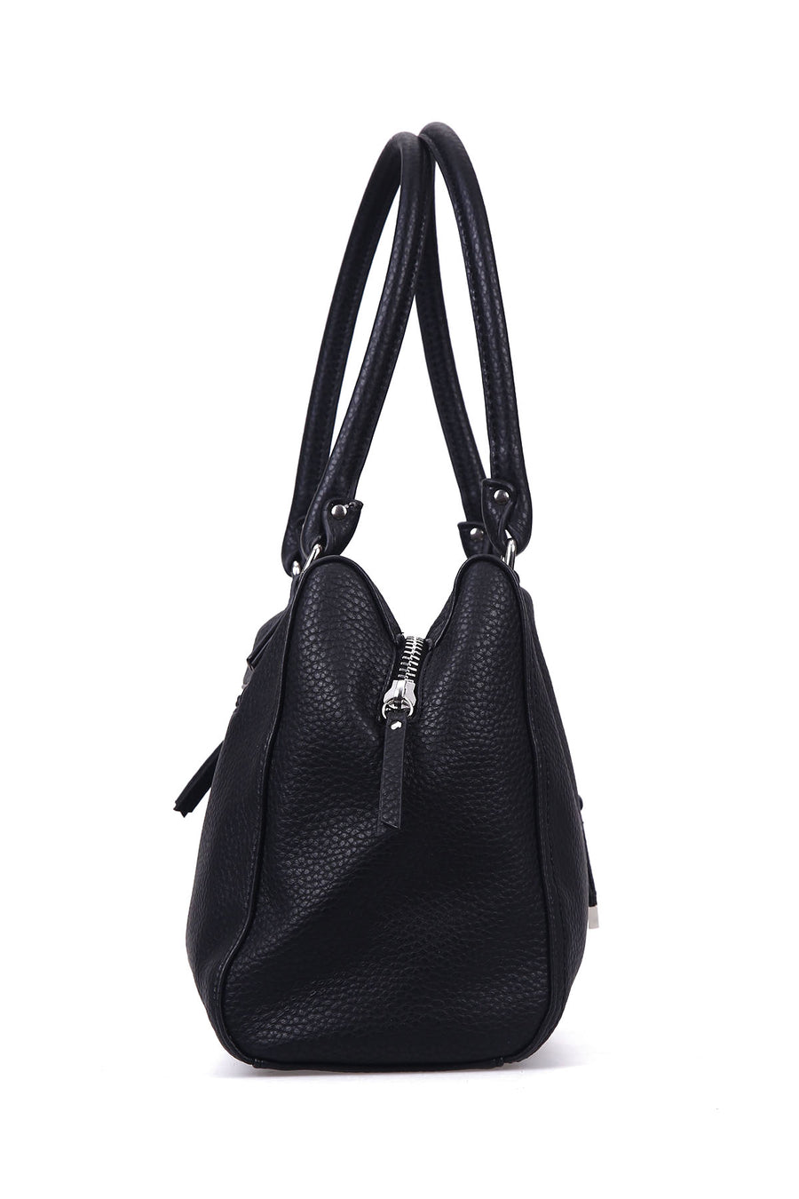 Women's Black Synthetic Leather Shoulder Bag