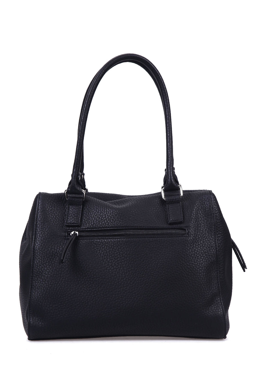 Women's Black Synthetic Leather Shoulder Bag