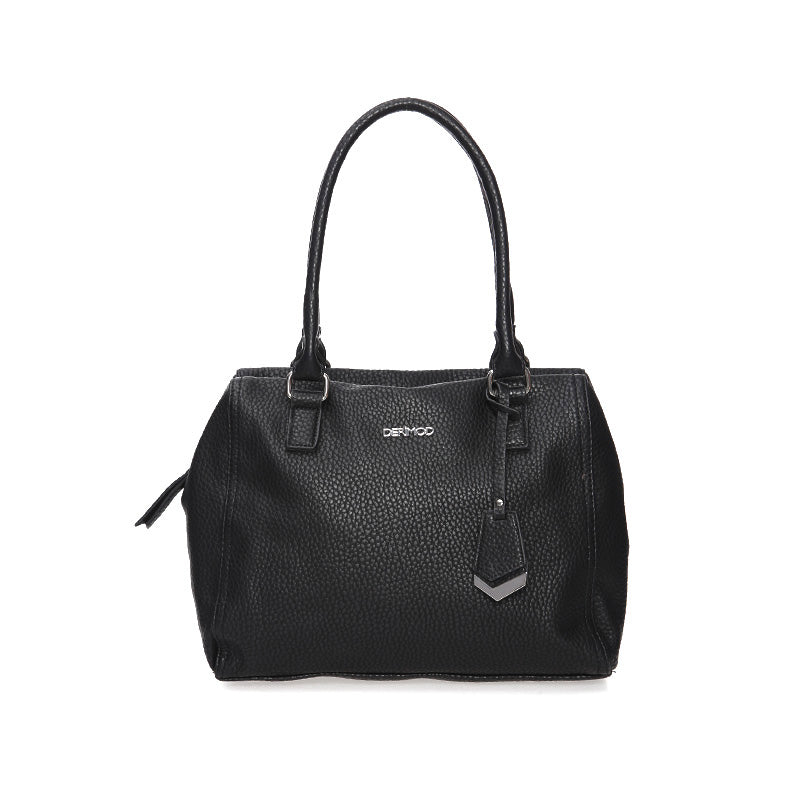 Women's Black Synthetic Leather Shoulder Bag