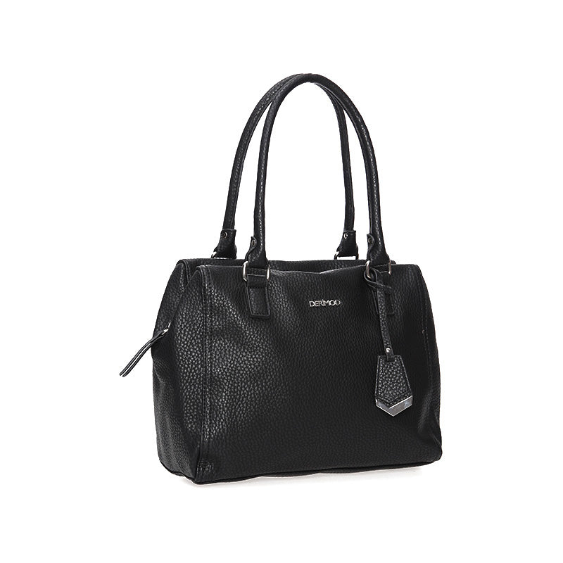 Women's Black Synthetic Leather Shoulder Bag