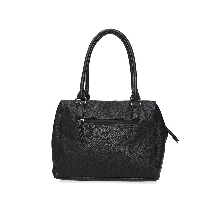 Women's Black Synthetic Leather Shoulder Bag