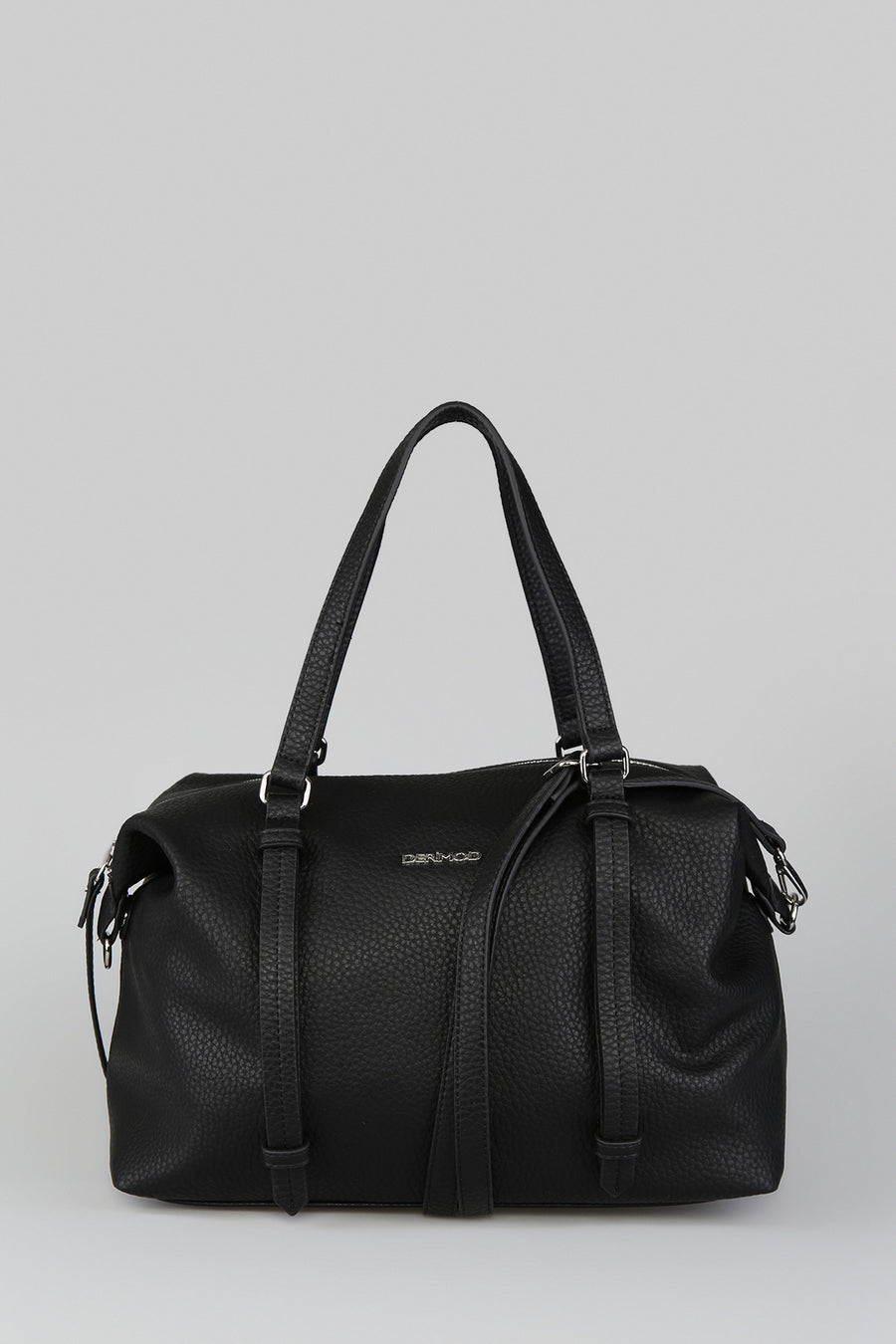 Women's Black Synthetic Leather Shoulder Bag