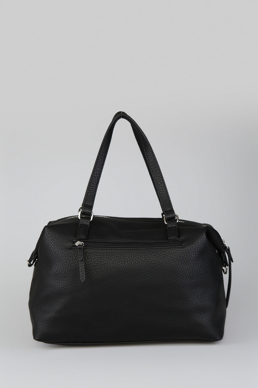 Women's Black Synthetic Leather Shoulder Bag
