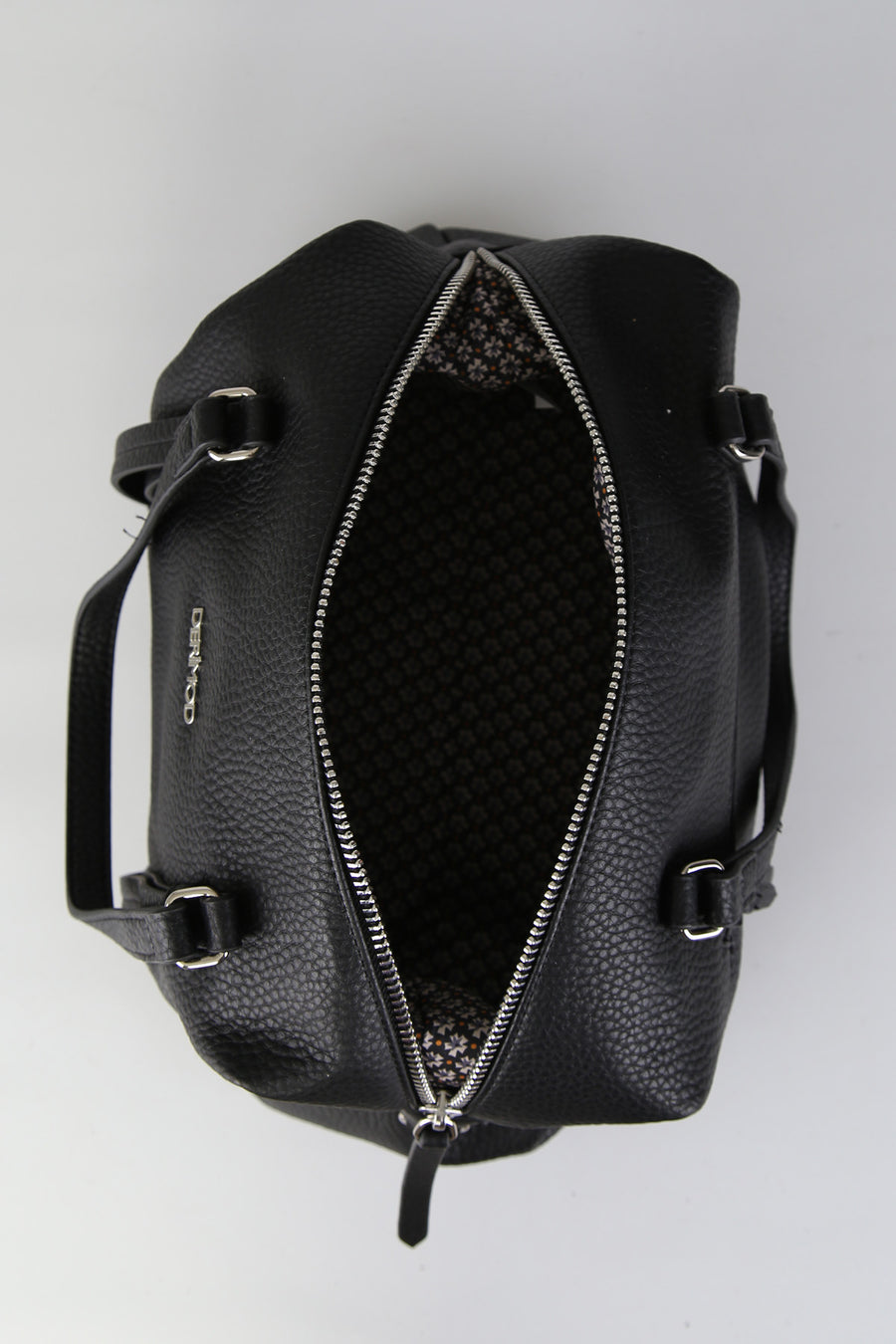 Women's Black Synthetic Leather Shoulder Bag