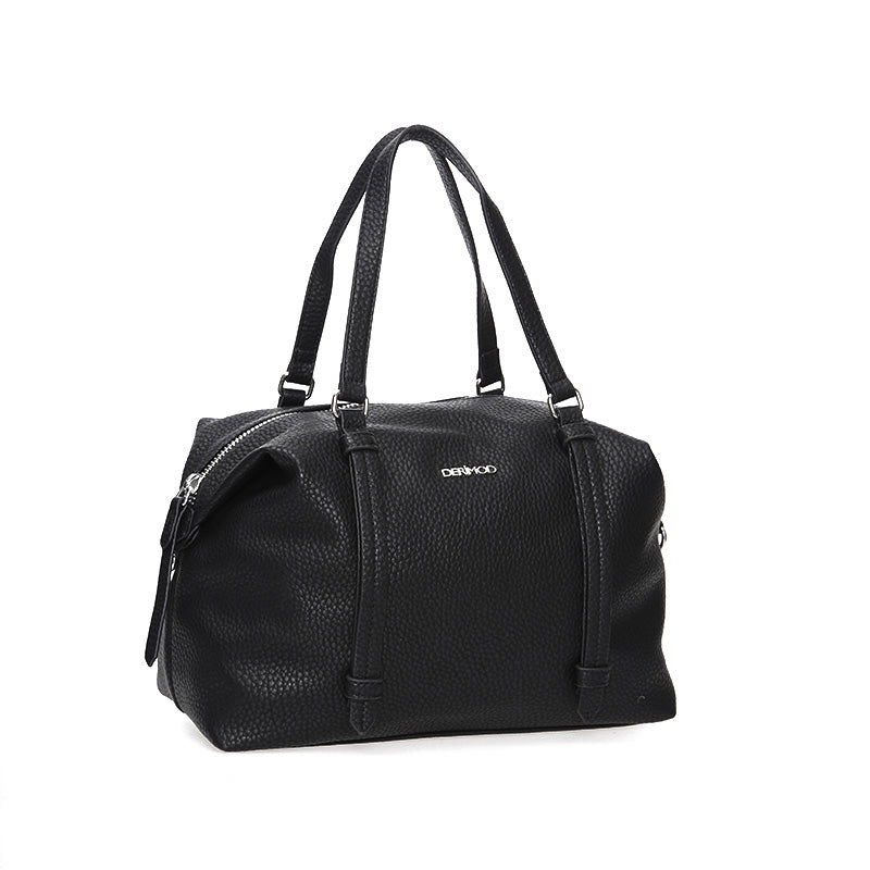 Women's Black Synthetic Leather Shoulder Bag