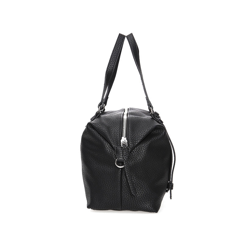 Women's Black Synthetic Leather Shoulder Bag