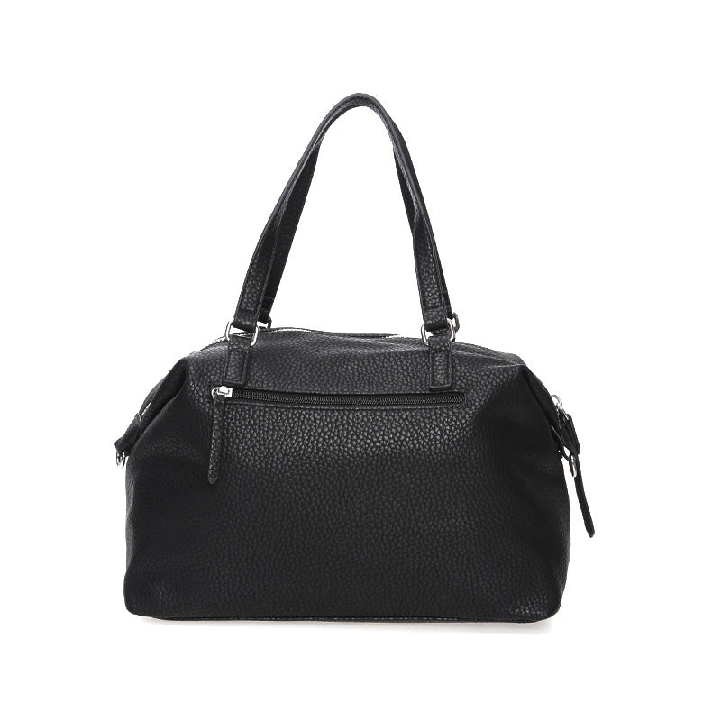 Women's Black Synthetic Leather Shoulder Bag